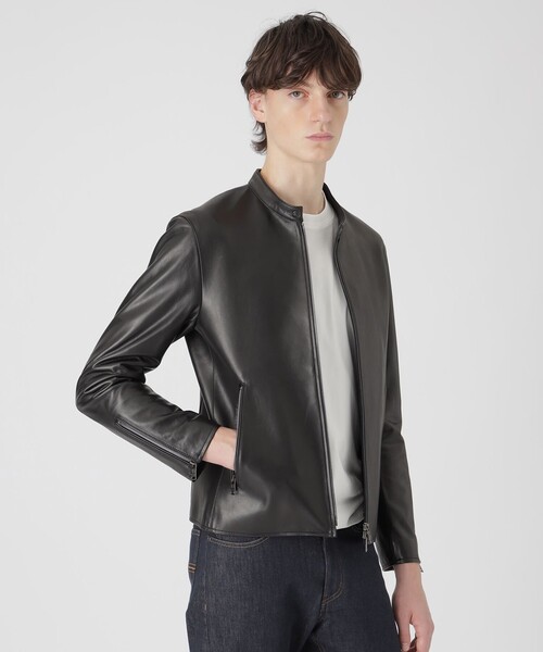 BLACK LABEL CRESTBRIDGE(ブラックレーベル・クレストブリッジ)の「シープエレガンスシングルライダース(ライダースジャケット・メンズ・ブラック・XL/L/M)」の1枚目の写真