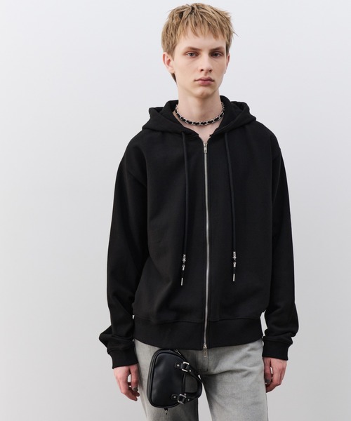 AIVER（アイバー）の「AIVER　ヘビー裏毛ビーズコードパーカー（パーカー・メンズ・ブラック/チャコールグレー・LARGE/MEDIUM/SMALL）」の21枚目の写真