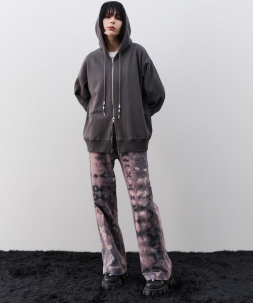 AIVER（アイバー）の「AIVER　ヘビー裏毛ビーズコードパーカー（パーカー・メンズ・ブラック/チャコールグレー・LARGE/MEDIUM/SMALL）」の14枚目の写真