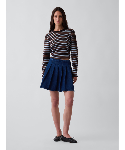 GAP(ギャップ)の「デニム プリーツ ミニスカート(デニムスカート・レディース・ダークインディゴブルー・XS/S/M/L/XXS)」の1枚目の写真