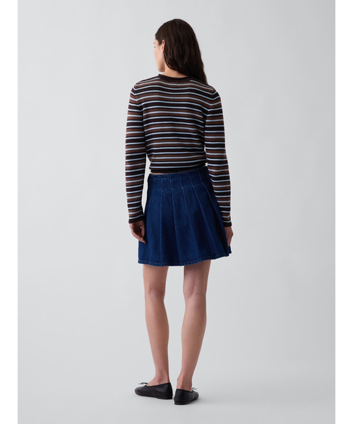 GAP(ギャップ)の「デニム プリーツ ミニスカート(デニムスカート・レディース・ダークインディゴブルー・XS/S/M/L/XXS)」の2枚目の写真