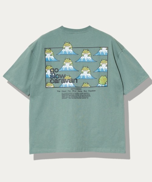 go slow caravan(ゴースローキャラバン)の「USA/C スクエアLOGO バックプリントゆったりTEE(Tシャツ/カットソー・メンズ・ブラック/ラベンダー/グリーン/アイボリー・X-LARGE/LARGE/MEDIUM)」の3枚目の写真