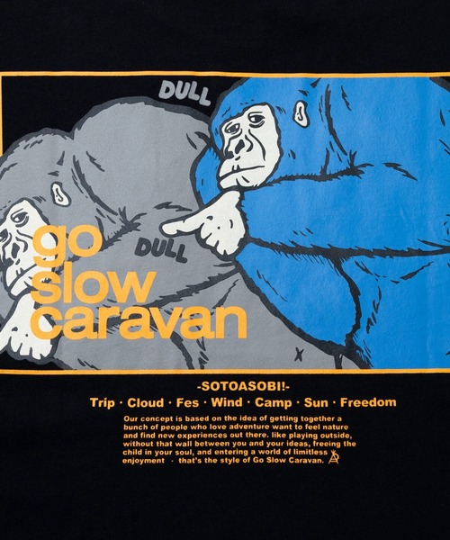 go slow caravan(ゴースローキャラバン)の「USA/C スクエアLOGO バックプリントゆったりTEE(Tシャツ/カットソー・メンズ・ブラック/ラベンダー/グリーン/アイボリー・X-LARGE/LARGE/MEDIUM)」の12枚目の写真