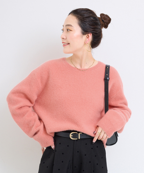 B.C STOCK(ベーセーストック)の「【WEB+一部店舗限定】fox woolクルーネックプルオーバー(ニット/セーター・レディース・レッド/グリーン/ピンク/ラベンダー/イエロー/ホワイト/チャコールグレー/ネイビー・FREE)」の7枚目の写真