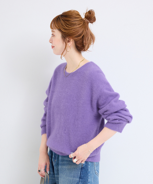 B.C STOCK(ベーセーストック)の「【WEB+一部店舗限定】fox woolクルーネックプルオーバー(ニット/セーター・レディース・レッド/グリーン/ピンク/ラベンダー/イエロー/ホワイト/チャコールグレー/ネイビー・FREE)」の10枚目の写真