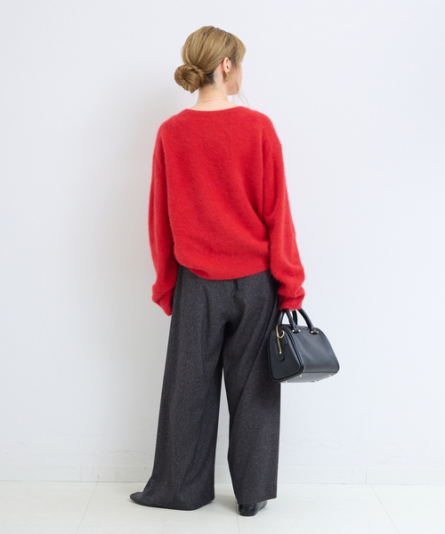 B.C STOCK(ベーセーストック)の「【WEB+一部店舗限定】fox woolクルーネックプルオーバー(ニット/セーター・レディース・レッド/グリーン/ピンク/ラベンダー/イエロー/ホワイト/チャコールグレー/ネイビー・FREE)」の13枚目の写真
