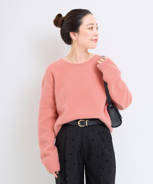 B.C STOCK(ベーセーストック)の「【WEB+一部店舗限定】fox woolクルーネックプルオーバー(ニット/セーター・レディース・レッド/グリーン/ピンク/ラベンダー/イエロー/ホワイト/チャコールグレー/ネイビー・FREE)」の19枚目の写真