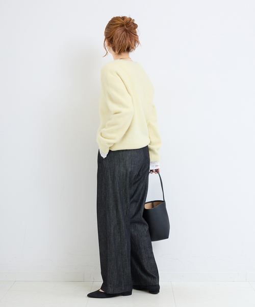 B.C STOCK(ベーセーストック)の「【WEB+一部店舗限定】fox woolクルーネックプルオーバー(ニット/セーター・レディース・レッド/グリーン/ピンク/ラベンダー/イエロー/ホワイト/チャコールグレー/ネイビー・FREE)」の22枚目の写真
