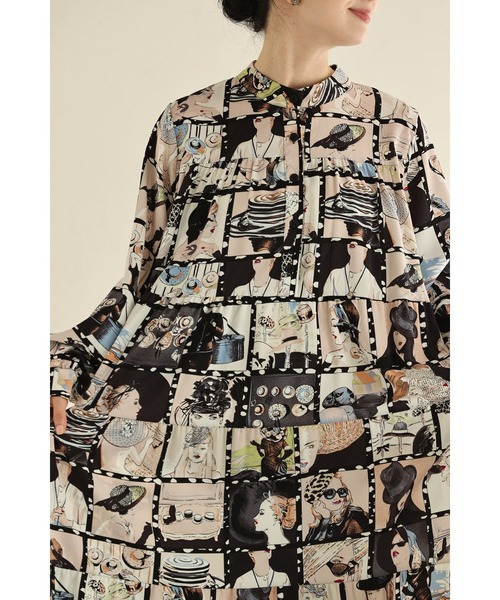 cawaii(カワイイ)の「シネマの中のファッションアイコンロングワンピース(紐ベルト付き)(ワンピース・レディース・ベージュ・FREE)」の4枚目の写真