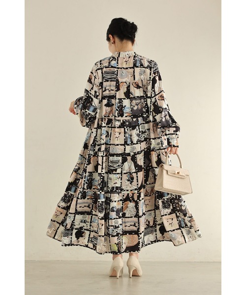 cawaii(カワイイ)の「シネマの中のファッションアイコンロングワンピース(紐ベルト付き)(ワンピース・レディース・ベージュ・FREE)」の10枚目の写真