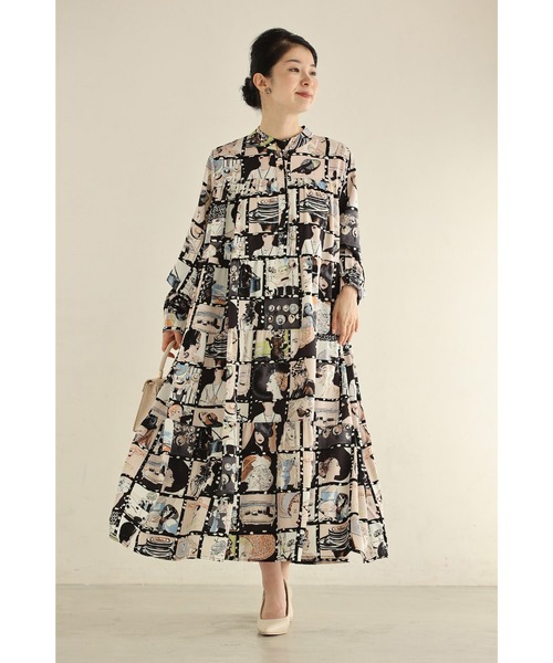cawaii(カワイイ)の「シネマの中のファッションアイコンロングワンピース(紐ベルト付き)(ワンピース・レディース・ベージュ・FREE)」の20枚目の写真