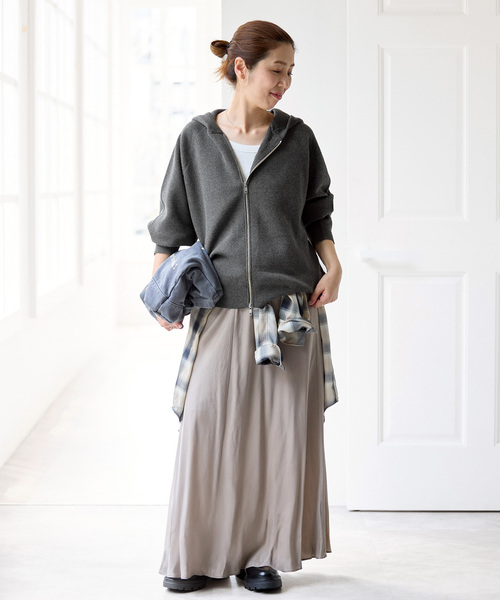 Spick & Span（スピックアンドスパン）の「コットン混 ニットフーディー（パーカー・レディース・ブラック/グレー/ベージュ系その他・FREE）」の5枚目の写真