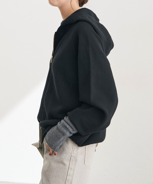 Spick & Span（スピックアンドスパン）の「コットン混 ニットフーディー（パーカー・レディース・ブラック/グレー/ベージュ系その他・FREE）」の10枚目の写真