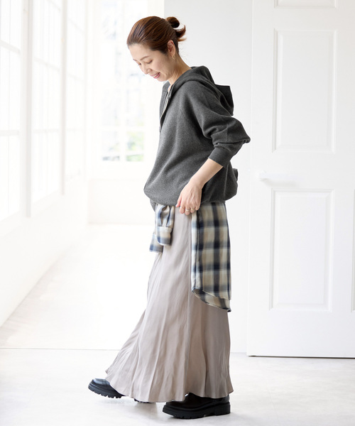 Spick & Span（スピックアンドスパン）の「コットン混 ニットフーディー（パーカー・レディース・ブラック/グレー/ベージュ系その他・FREE）」の18枚目の写真