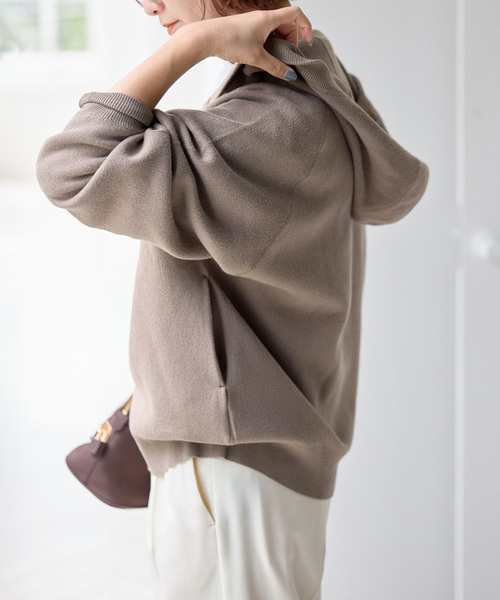 Spick & Span（スピックアンドスパン）の「コットン混 ニットフーディー（パーカー・レディース・ブラック/グレー/ベージュ系その他・FREE）」の21枚目の写真