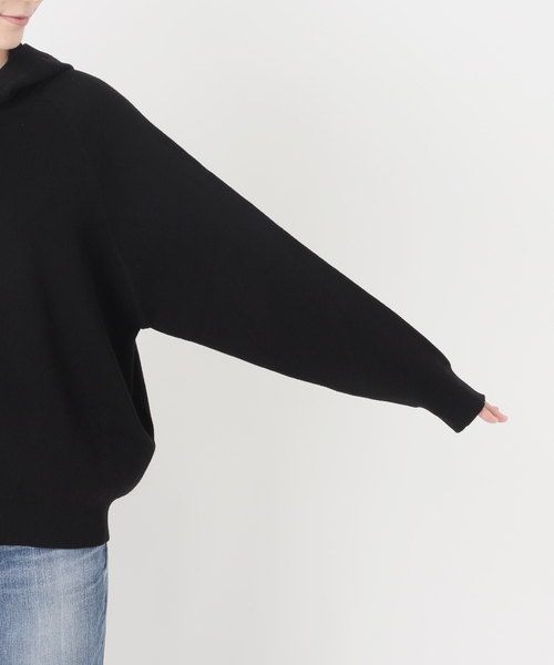 Spick & Span(スピックアンドスパン)の「コットン混 ニットフーディー(パーカー・レディース・ブラック/グレー/ベージュ系その他・FREE)」の9枚目の写真