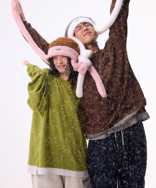 YEGG(イェグ)の「チェックレイヤードスウェットブラウン(スウェット・レディース・その他・FREE)」の5枚目の写真
