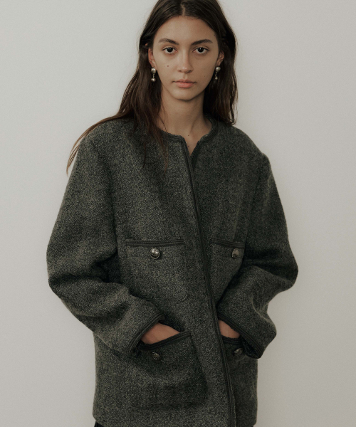 THE LILLE(ザ リル)の「Breeze Tweed Jacket_Charcoal(その他アウター・レディース・その他・FREE)」の1枚目の写真