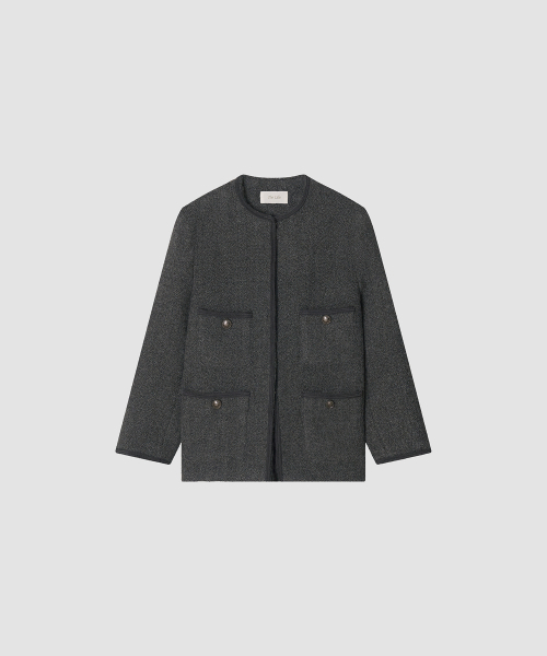 THE LILLE(ザ リル)の「Breeze Tweed Jacket_Charcoal(その他アウター・レディース・その他・FREE)」の2枚目の写真