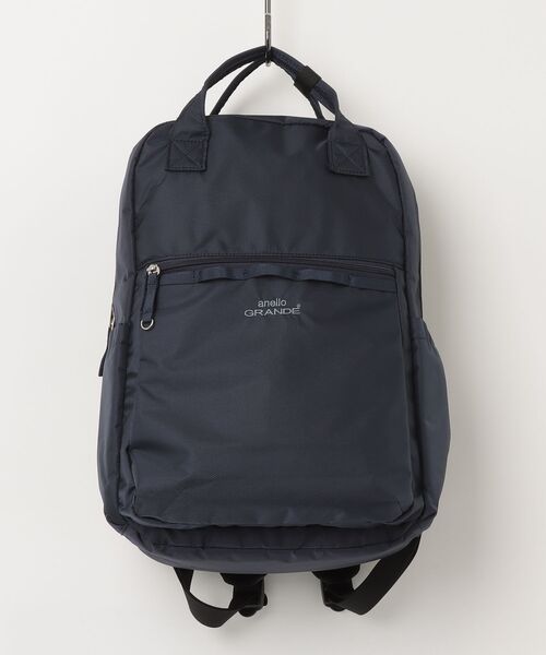 anello GRANDE（アネログランデ）の「"02"≪anello GRANDE≫DC2 10ポケット/17L ウェビングテープ リュック（バックパック/リュック・レディース・ライトグレー/ブラック/ネイビー・ONE SIZE）」の3枚目の写真