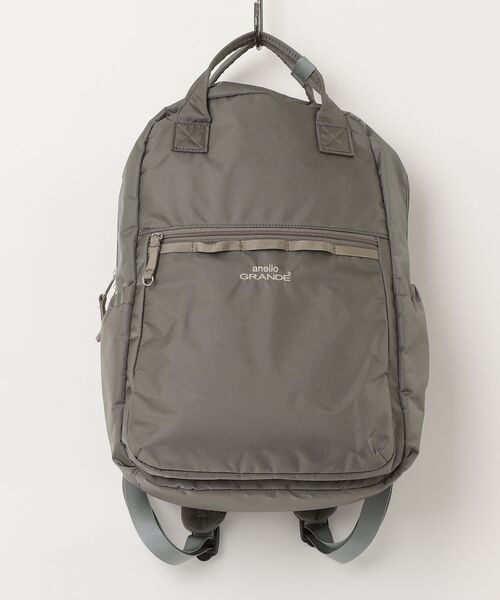 anello GRANDE（アネログランデ）の「"02"≪anello GRANDE≫DC2 10ポケット/17L ウェビングテープ リュック（バックパック/リュック・レディース・ライトグレー/ブラック/ネイビー・ONE SIZE）」の2枚目の写真