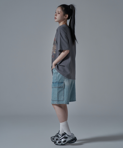 WAARFORWOMAN(ワール・フォー・ウーマン)の「WT-67 コースタル オーバーサイズ 半袖 Tシャツ_チャコール(Tシャツ/カットソー・レディース・その他・FREE)」の5枚目の写真