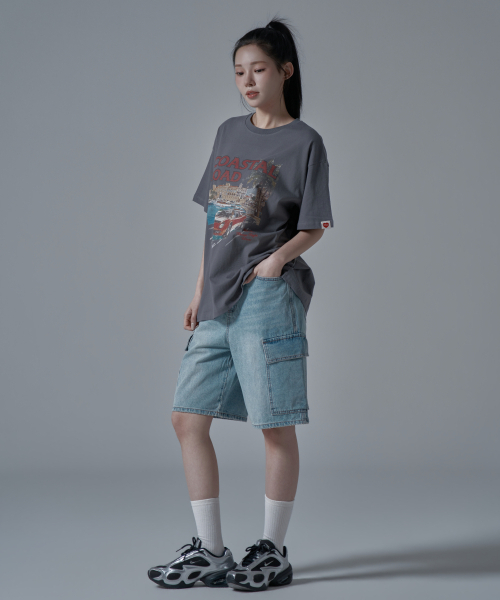 WAARFORWOMAN(ワール・フォー・ウーマン)の「WT-67 コースタル オーバーサイズ 半袖 Tシャツ_チャコール(Tシャツ/カットソー・レディース・その他・FREE)」の6枚目の写真