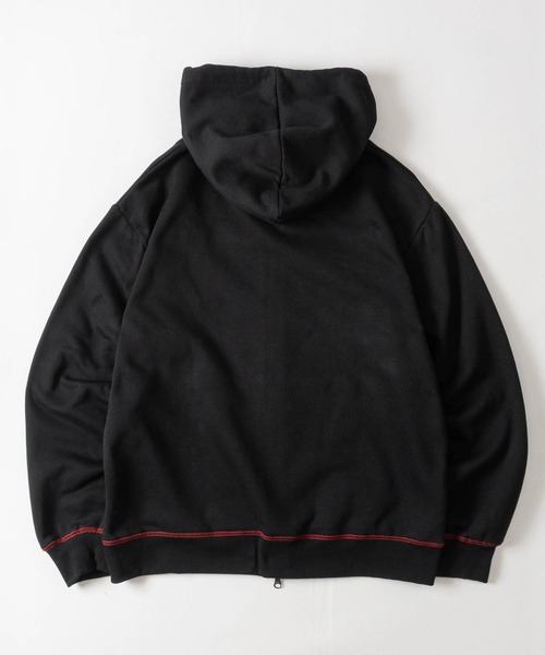 JOHN'S CLOSET(ジョンズクローゼット)の「【24】配色裏起毛 チェックドッキング ロゴアップリケ フルジップパーカー レトロ/Y2K(パーカー・メンズ・ネイビー/ブラック/杢グレー・MEDIUM/LARGE)」の17枚目の写真