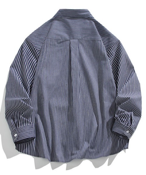 DOUBLE STEAL(ダブルスティール)の「DSレギュラーカラーストライプシャツ(シャツ/ブラウス・メンズ・ネイビー/ホワイト・MEDIUM/LARGE/X-LARGE)」の9枚目の写真