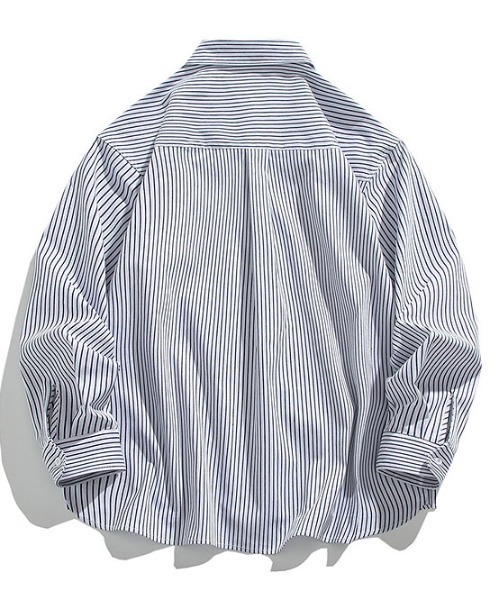 DOUBLE STEAL(ダブルスティール)の「DSレギュラーカラーストライプシャツ(シャツ/ブラウス・メンズ・ネイビー/ホワイト・MEDIUM/LARGE/X-LARGE)」の4枚目の写真