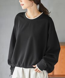 配色レーヤード風ダンボールドロストプルオーバー