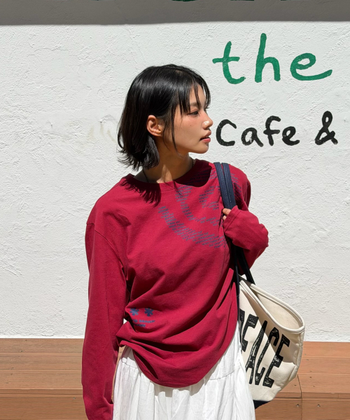AMOU(アモウ)の「Molly Shell Long Sleeve RED(Tシャツ/カットソー・レディース・その他・1/2)」の10枚目の写真