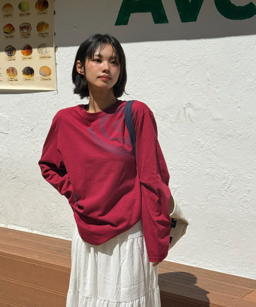 AMOU(アモウ)の「Molly Shell Long Sleeve RED(Tシャツ/カットソー・レディース・その他・1/2)」の5枚目の写真