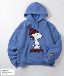 SEQUENZ（シークエンズ）の「【72】【PEANUTS/ピーナッツ】スヌーピー もふもふ ファーワッペン スウェットパーカー/フーディー/プルオーバーパーカー/キャラクター/ウッドストック/裏起毛/ユニセックス/レディース/メンズ（パーカー）」