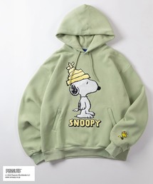 SEQUENZ（シークエンズ）の「【72】【PEANUTS/ピーナッツ】スヌーピー もふもふ ファーワッペン スウェットパーカー/フーディー/プルオーバーパーカー/キャラクター/ウッドストック/裏起毛/ユニセックス/レディース/メンズ（パーカー）」