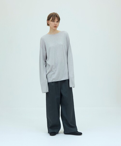 GALERIE VIE(ギャルリー ヴィー)の「コットンカシミヤ オーバーサイズドプルオーバー(ニット/セーター・レディース・ホワイト/ライトグレー・FREE)」の3枚目の写真