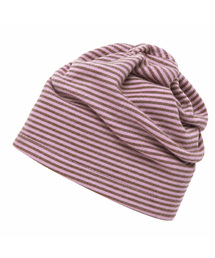 UNDERCONTROL（アンダーコントロール）の「ボアジャケット 冬 ストライプ ツートーン 二重ニットビーニー TENCEL MIX ロングウィンターハット / デュアルカラー / PINK KHAKI（ニットキャップ/ビーニー）」