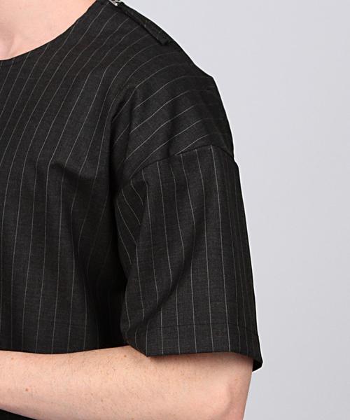 EN ROUTE（アンルート）の「ENR ウールトロピカル ストライプアシンメトリープルオーバー（シャツ/ブラウス・メンズ・ブラック/グレー・3/1/2）」の7枚目の写真