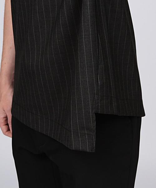 EN ROUTE（アンルート）の「ENR ウールトロピカル ストライプアシンメトリープルオーバー（シャツ/ブラウス・メンズ・ブラック/グレー・3/1/2）」の8枚目の写真