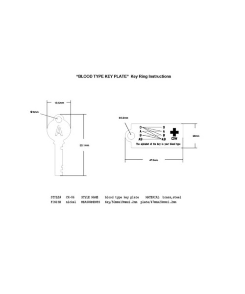 HIGHTIDE（ハイタイド）の「CANDY DESIGN & WORKS BLOOD TYPE KEY PLATE キャンディデザイン & ワークス ブラッドタイププレート カラビナ キーリング チャーム シルバー（キーホルダー・レディース・その他2/その他4/その他1/その他3・FREE）」の12枚目の写真
