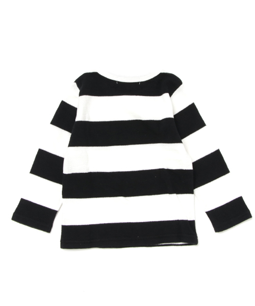 GLOBAL WORK（グローバルワーク）の「【キッズ】ラフインレイボーダーTシャツ長袖/738619（Tシャツ/カットソー・キッズ・ネイビー/ライトグリーン/ブラック・SMALL/LARGE/MEDIUM/X-LARGE/XX-LARGE）」の4枚目の写真