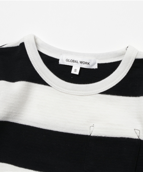 GLOBAL WORK（グローバルワーク）の「【キッズ】ラフインレイボーダーTシャツ長袖/738619（Tシャツ/カットソー・キッズ・ネイビー/ライトグリーン/ブラック・SMALL/LARGE/MEDIUM/X-LARGE/XX-LARGE）」の5枚目の写真