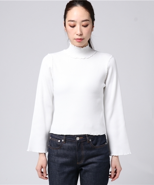 MURUA（ムルーア）の「フリルＲＩＢニット（ニット/セーター・レディース・アイボリー/ブラック/イエロー・FREE）」の4枚目の写真