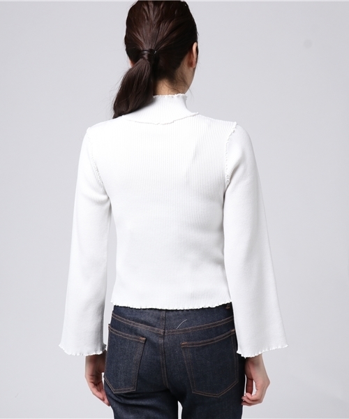 MURUA（ムルーア）の「フリルＲＩＢニット（ニット/セーター・レディース・アイボリー/ブラック/イエロー・FREE）」の6枚目の写真