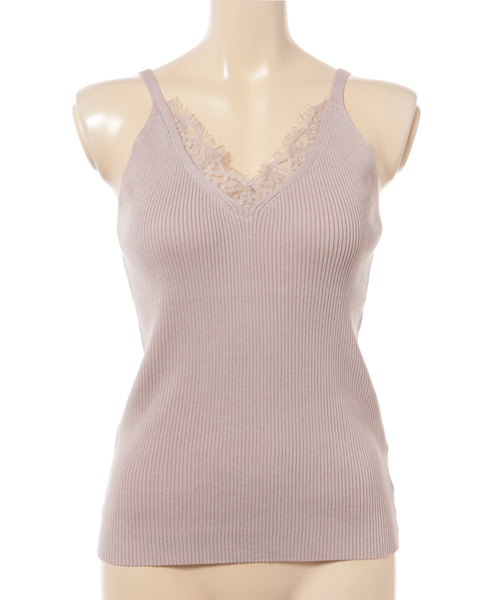 Color（カラー）の「レースニットキャミソール（キャミソール・レディース・ベージュ/ホワイト/ベビーピンク/ブラック・MEDIUM）」の12枚目の写真