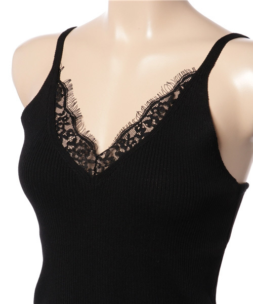 Color（カラー）の「レースニットキャミソール（キャミソール・レディース・ベージュ/ホワイト/ベビーピンク/ブラック・MEDIUM）」の6枚目の写真