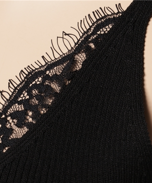 Color（カラー）の「レースニットキャミソール（キャミソール・レディース・ベージュ/ホワイト/ベビーピンク/ブラック・MEDIUM）」の7枚目の写真