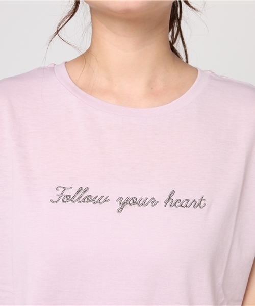 Honeys(ハニーズ)の「刺繍ロゴTシャツ(Tシャツ/カットソー・レディース・ブラック/ピンク/ラベンダー/オフホワイト/杢グレー・M/L)」の9枚目の写真