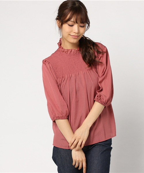 earth music&ecology（アースミュージックアンドエコロジー）の「シャーリングプルオーバー（シャツ/ブラウス・レディース・キャメル/ブラック/アイボリー/ピンク・FREE）」の4枚目の写真