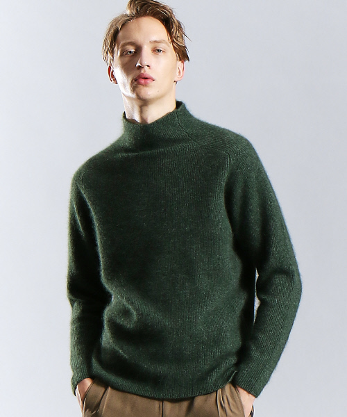 ABAHOUSE（アバハウス）の「ウールラクーンリブ編みタートルネック（ニット/セーター・メンズ・カーキ/チャコールグレー/ブルー/ベージュ・46/44/48）」の4枚目の写真